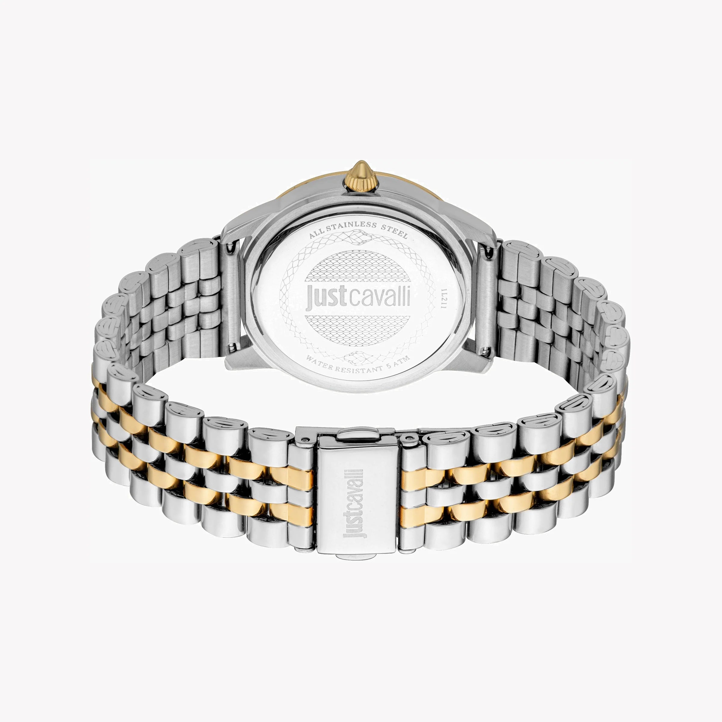 JUST CAVALLI Women's Watch with Silver & Gold Stainless Steel Case and Silver & Gold Stainless Steel Band