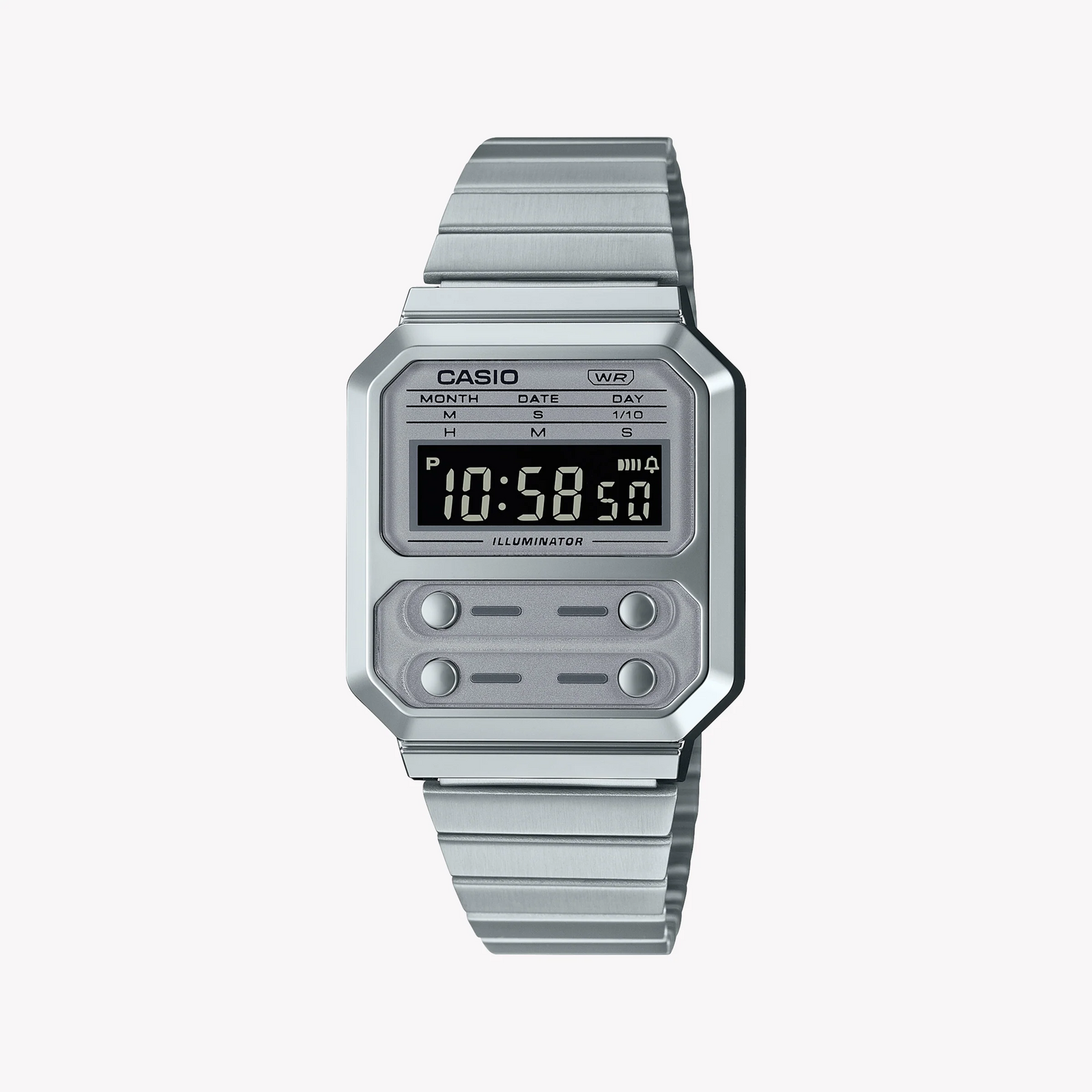 Casio Unisex Silver Resin & Stainless Steel Watch, Silver | A100we-7b by i-watch