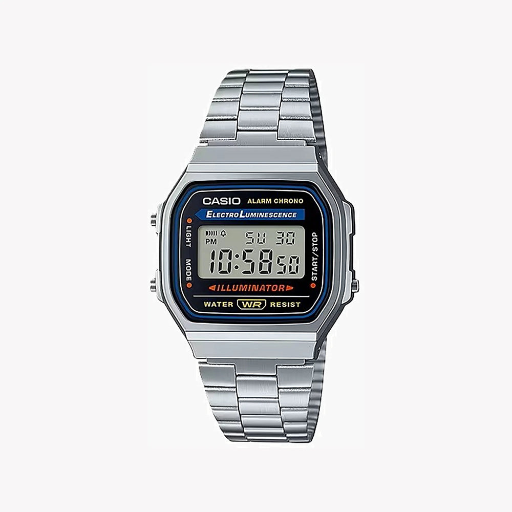 Casio Men's Resin Watch, Silver Metal Strap | A168wa-1wdf by i-watch