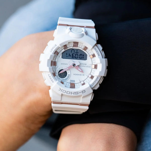 Casio G-Shock Gma-B800-7adr Sporty Elegance - Compact White Women's Watch With Digital Dial And Advanced Fitness Features by i-watch