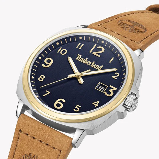 Timberland Men's Brown Silicone Watch, Blue Dial | Tdwlb0030201 by i-watch