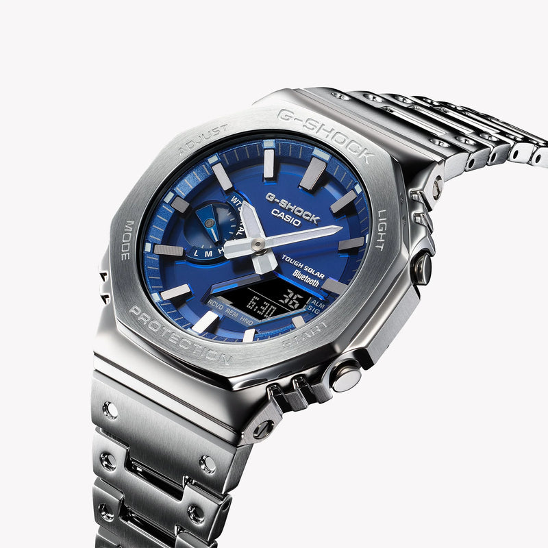 Casio Men's Stainless Steel Blue Dial Watch, Silver | Gm-B2100ad-2aer by i-watch
