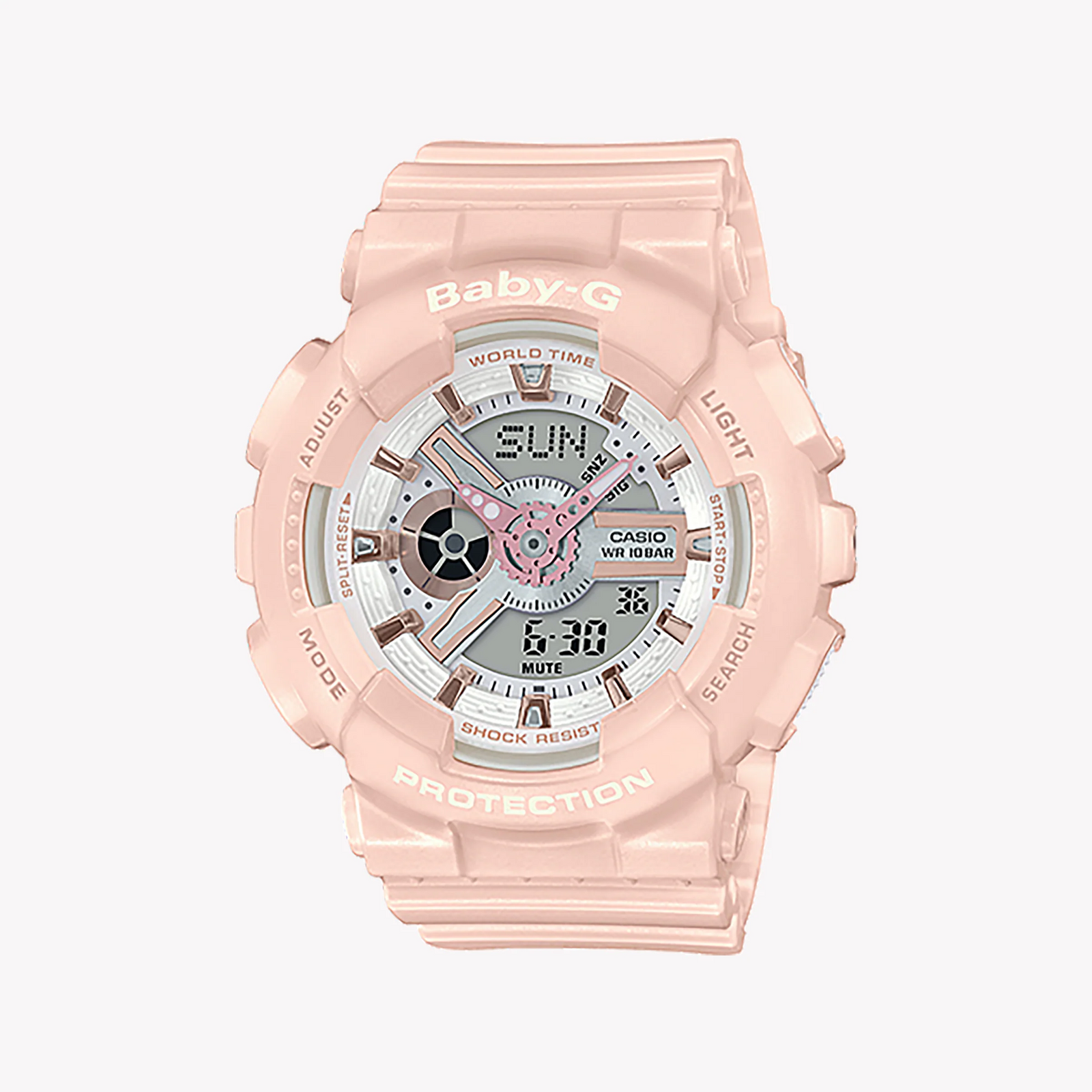 Baby-G Women's Pink Resin Watch, Digital Display | Ba-110rg-4adr by i-watch