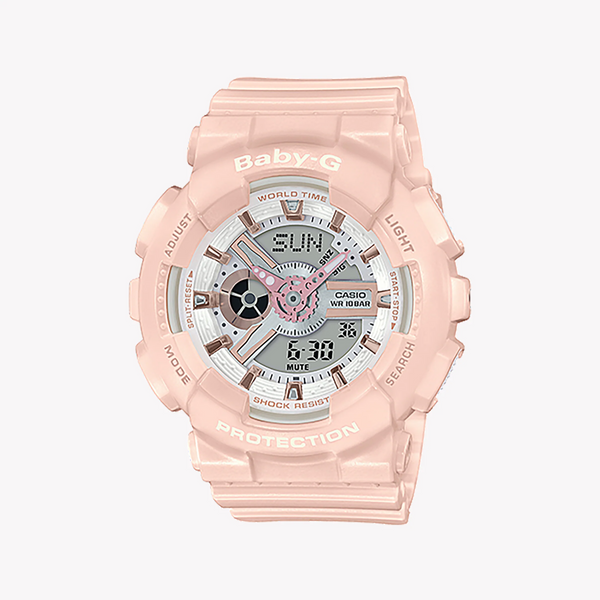 Baby-G Women's Pink Resin Watch, Digital Display | Ba-110rg-4adr by i-watch