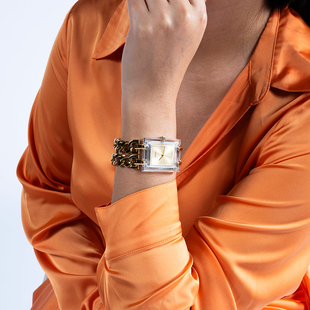 GUESS GW0669L1 RADIANT ELEGANCE - STUNNING WOMEN'S WATCH WITH GOLD BAND & CHAMPAGNE DIAL-i-Watch-5