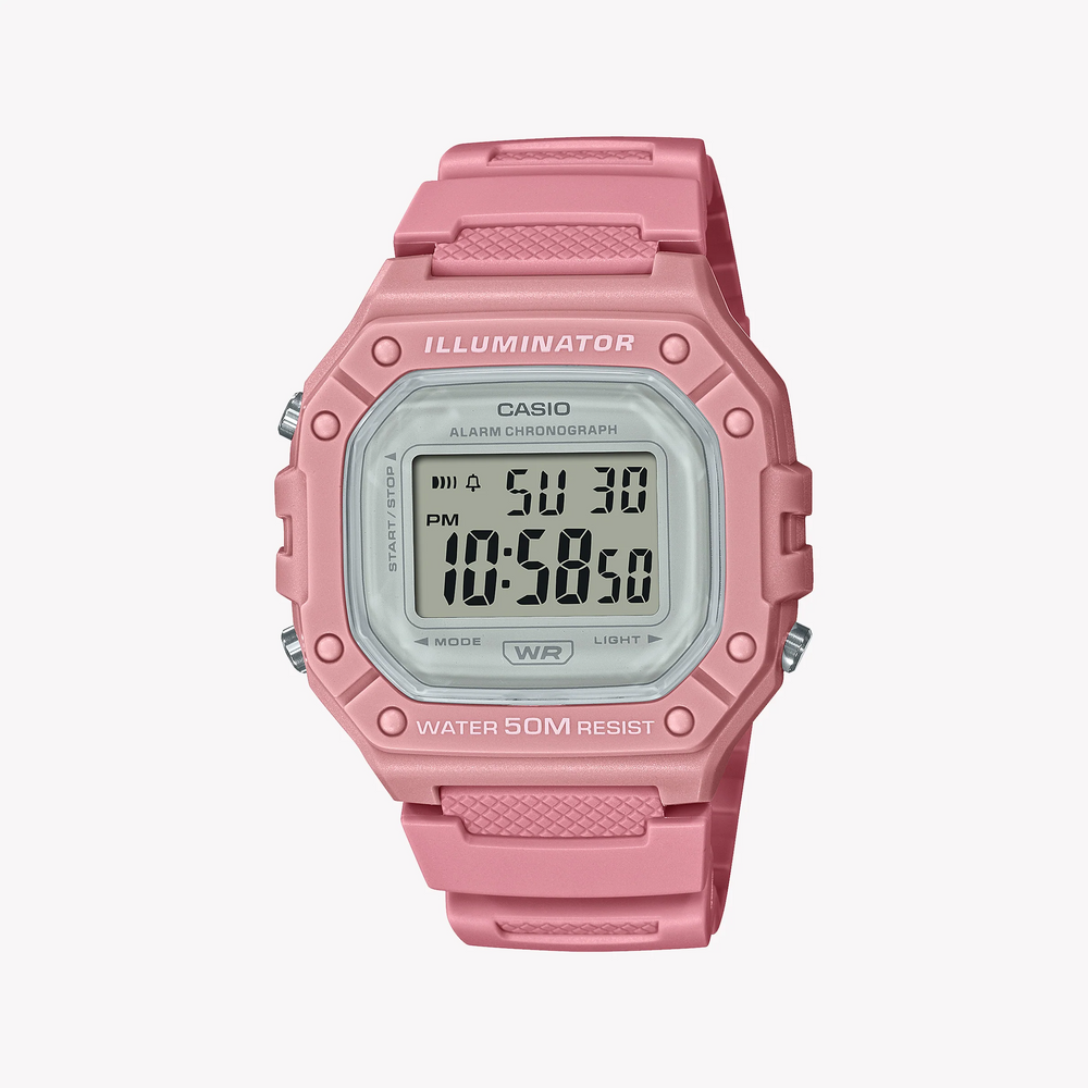 Casio Women's Pink Resin Watch, Digital Dial | W-218hc-4avdf by i-watch
