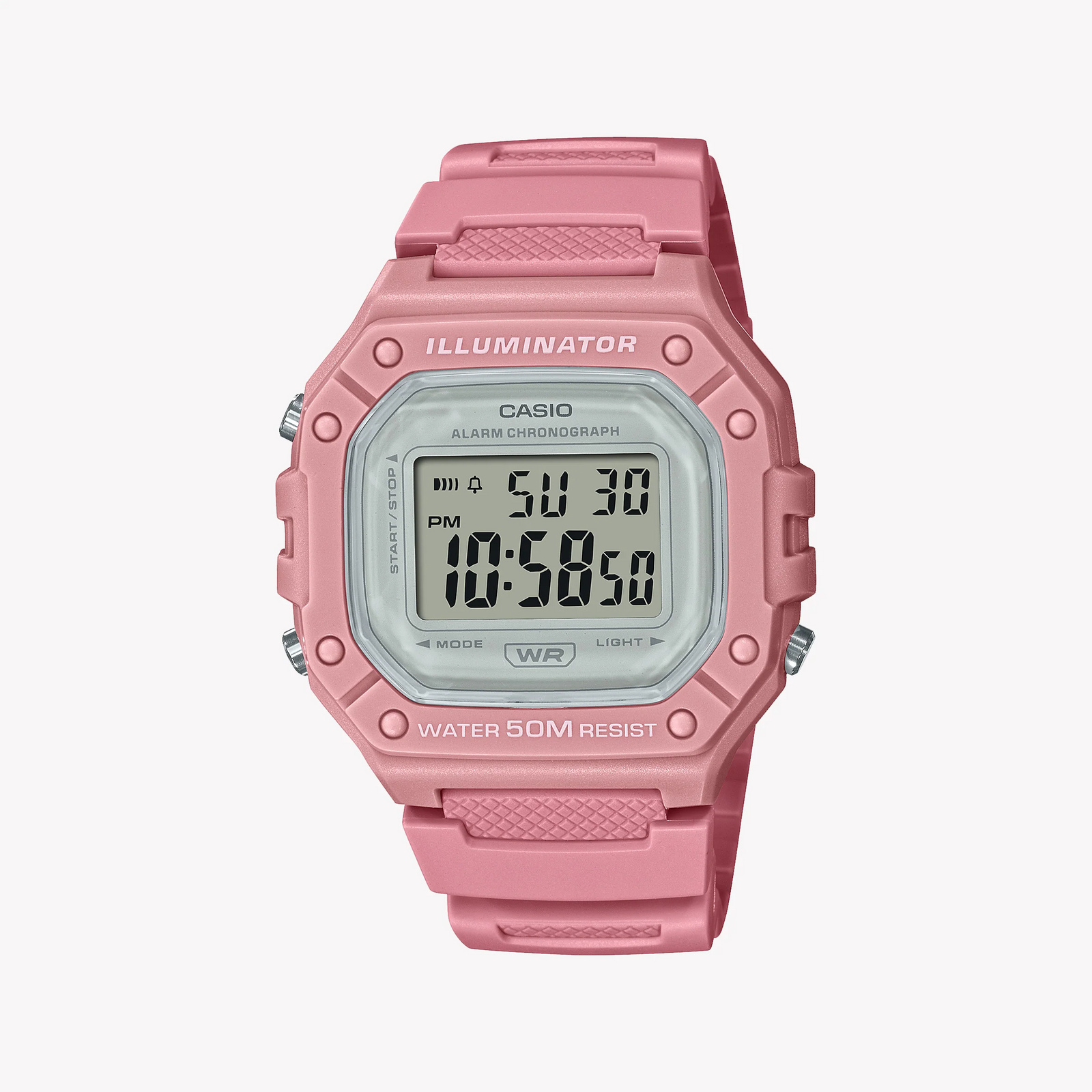 Casio Women's Pink Resin Watch, Digital Dial | W-218hc-4avdf by i-watch