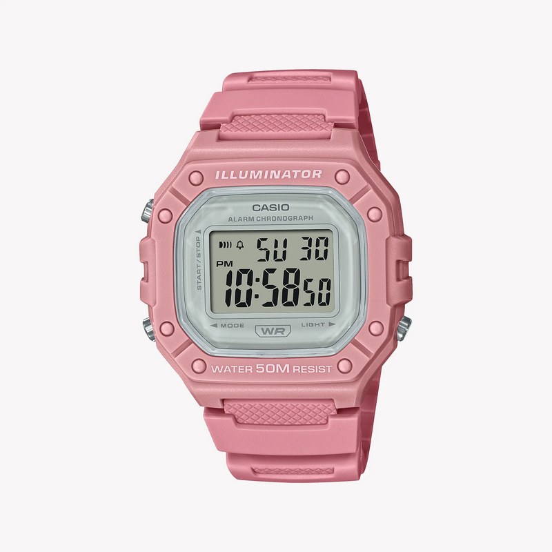 Casio Women's Pink Resin Watch, Digital Dial | W-218hc-4avdf by i-watch