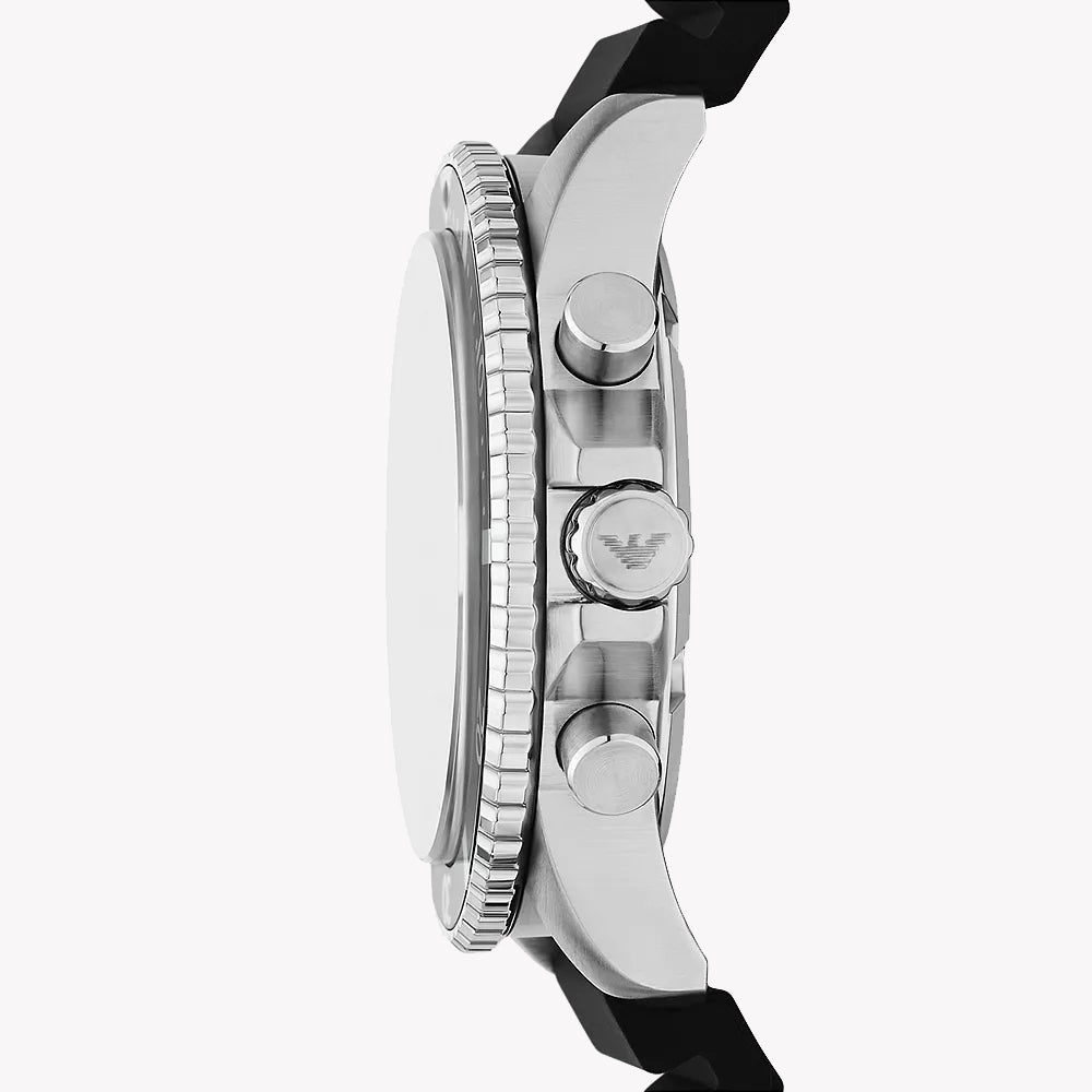 EMPORIO ARMANI AR11619 - BOLD SOPHISTICATION MEN'S WATCH WITH SILVER CASE & BLACK DIAL-i-Watch-2