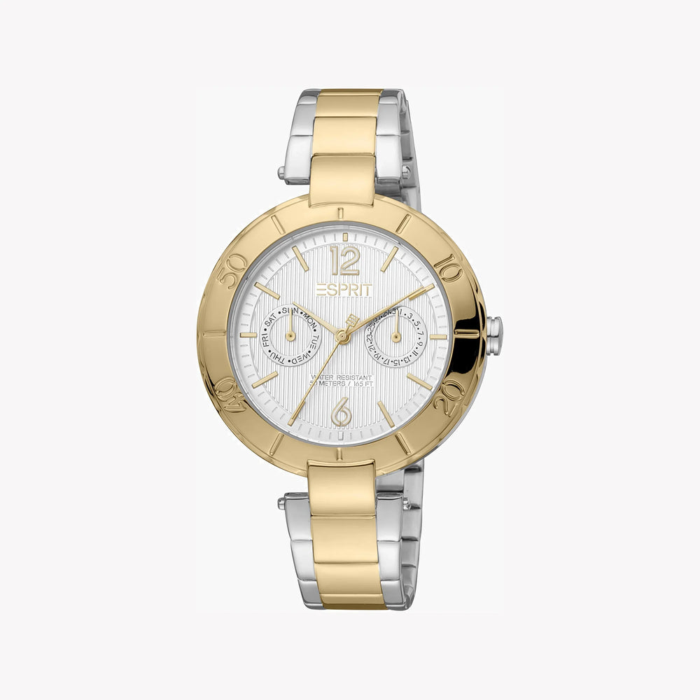 Esprit Women's Silver & Gold Stainless Steel Watch, Silver Dial | Es1l079m0015 by i-watch
