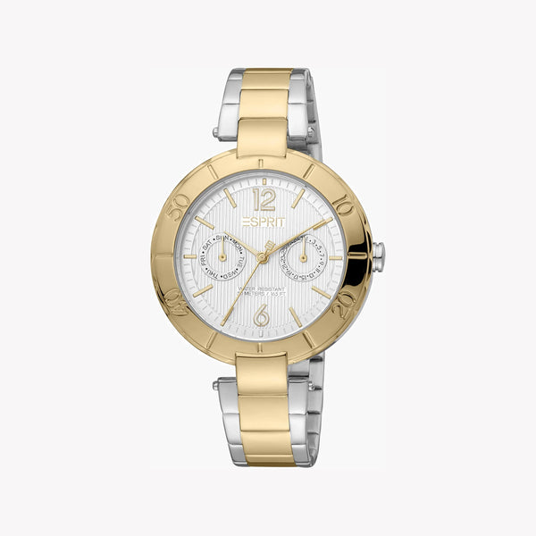 Esprit Women's Silver & Gold Stainless Steel Watch, Silver Dial | Es1l079m0015 by i-watch