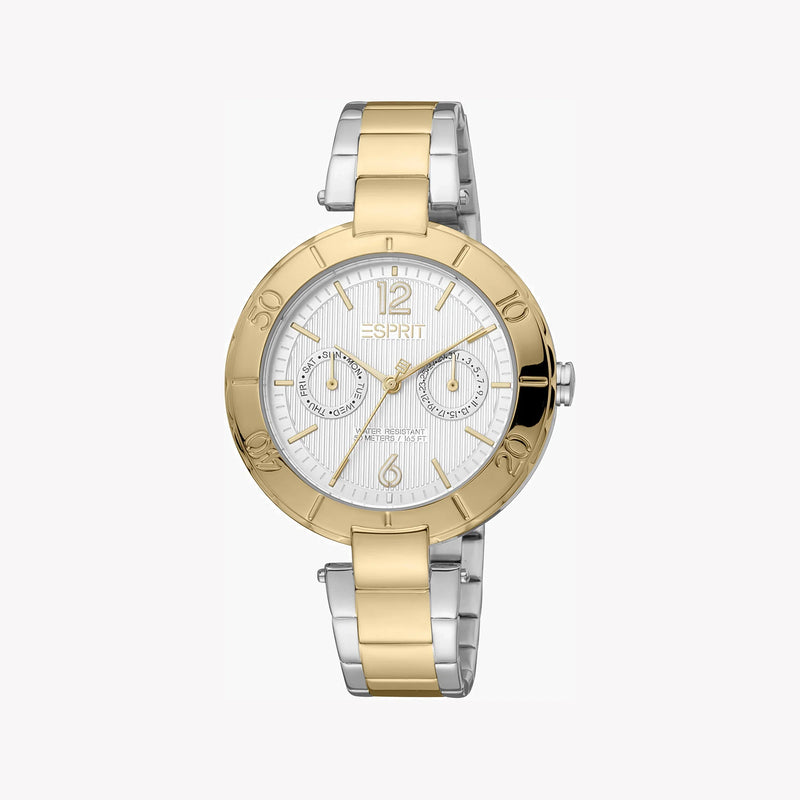 Esprit Women's Silver & Gold Stainless Steel Watch, Silver Dial | Es1l079m0015 by i-watch