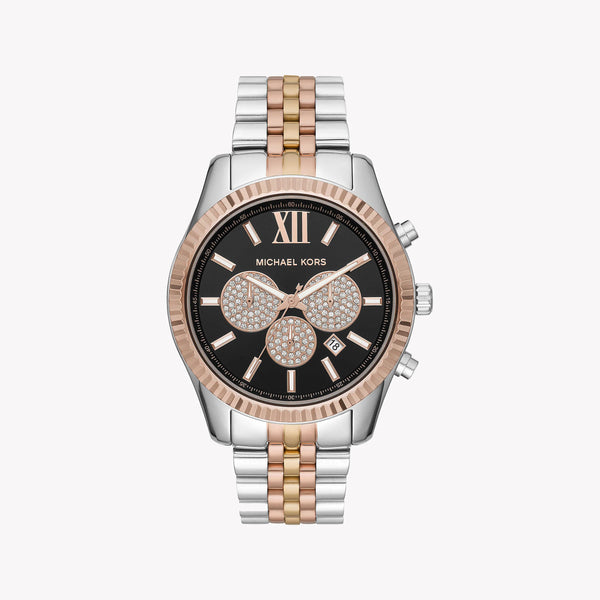 Michael Kors Men's Silver/Gold Watch, Black Dial | Mk8714 by i-watch