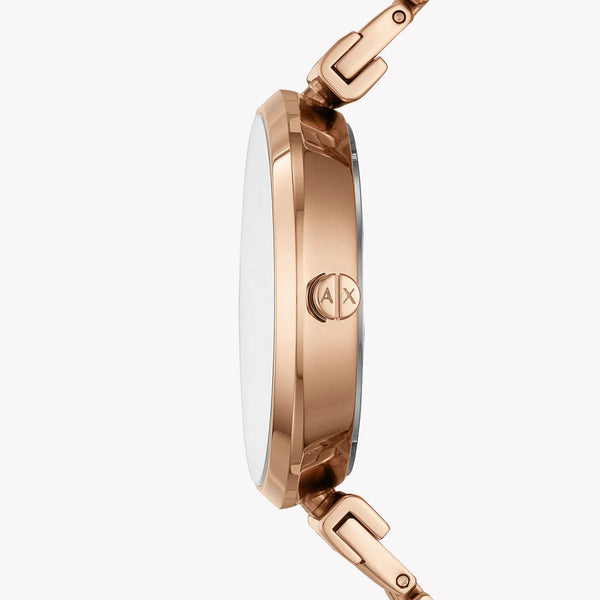 ARMANI EXCHANGE AX5901 - ROSE GOLD ELEGANCE - Women's Chic Analog Watch with Silver Dial-i-Watch-2