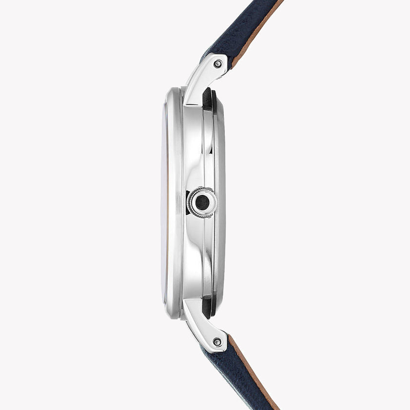 CITIZEN EM0571-16A RADIANT ELEGANCE - Chic Women's Eco-Drive Watch with Silver Case & Blue Leather Band-i-Watch-2