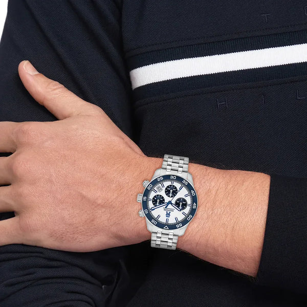 Tommy Hilfiger Men's Silver Stainless Steel Watch, Silver Dial | Th85 by i-watch