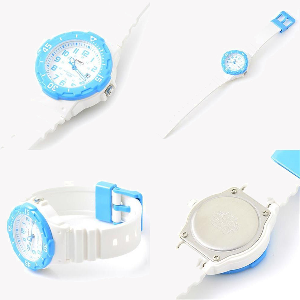 CASIO Women's Watch with Blue Resin Case and White Resin Band-i-Watch-6
