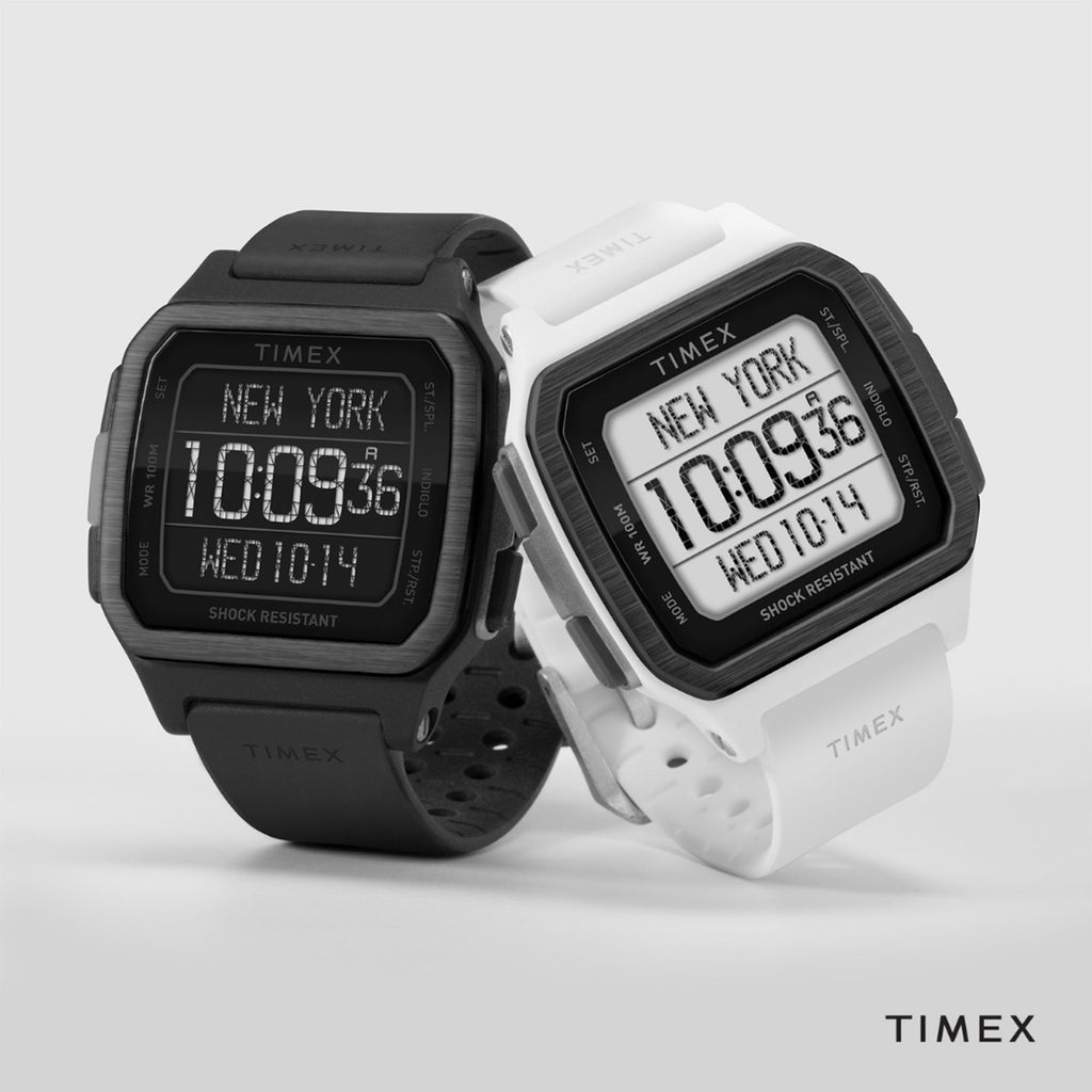 Timex TW5M29000 Digital Command Urban – Strapazierfähige Herrenuhr aus schwarzem Silikon und Kunstharz