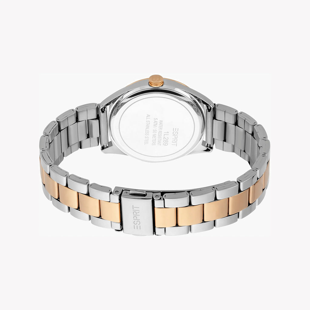 ESPRIT Women's Watch with Silver Stainless Steel Case and Silver & Rose Gold Stainless Steel Band-i-Watch-4