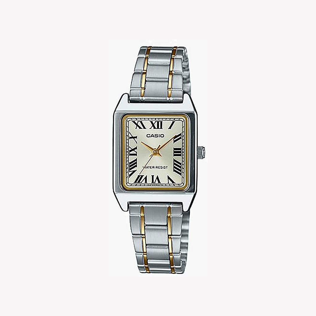 CASIO LTP-V007SG-9BUDF - ELEGANT SILVER SERIES Women's Watch with sleek alloy case and chic white dial