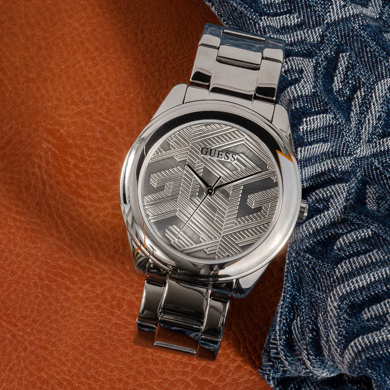Guess Women's Silver Stainless Steel Watch, Silver Dial | Gw0606l1 by i-watch