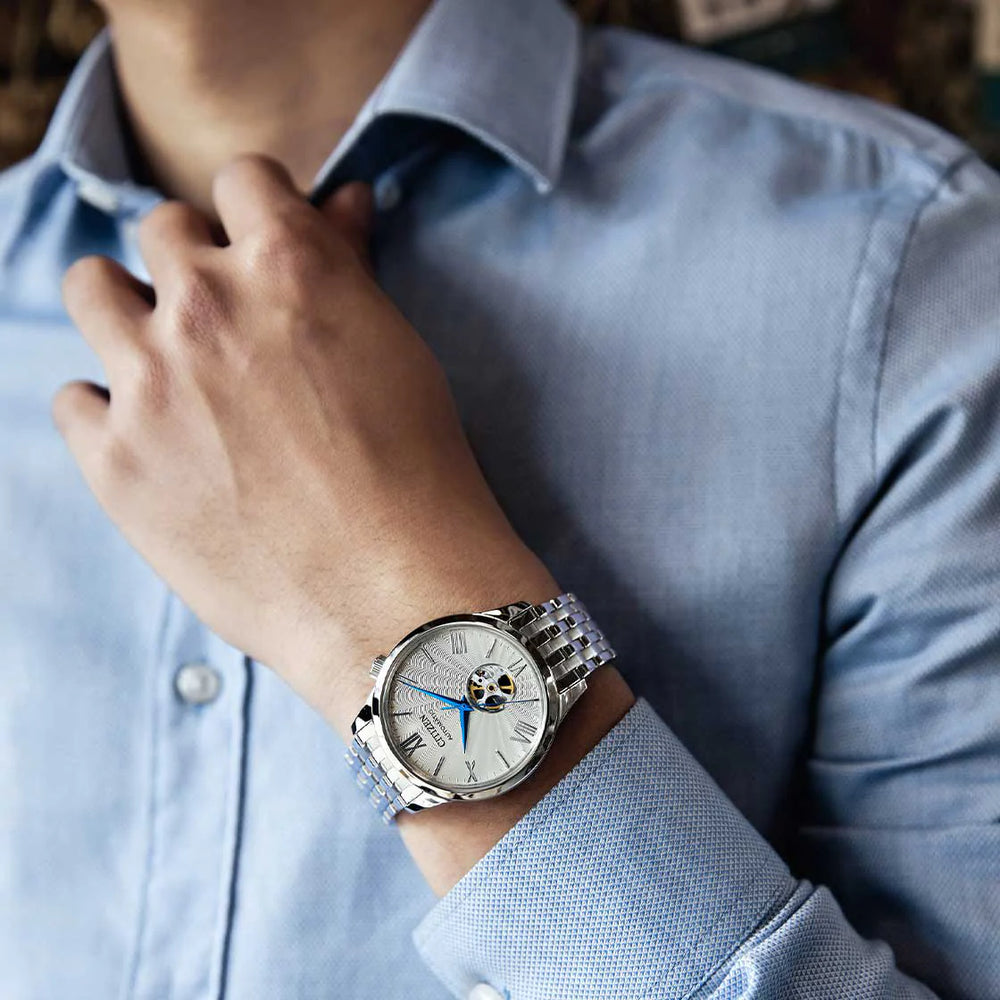 Citizen Nh9130-84a - Elegant Automatic Timepiece For Men With Stainless Steel Band by i-watch