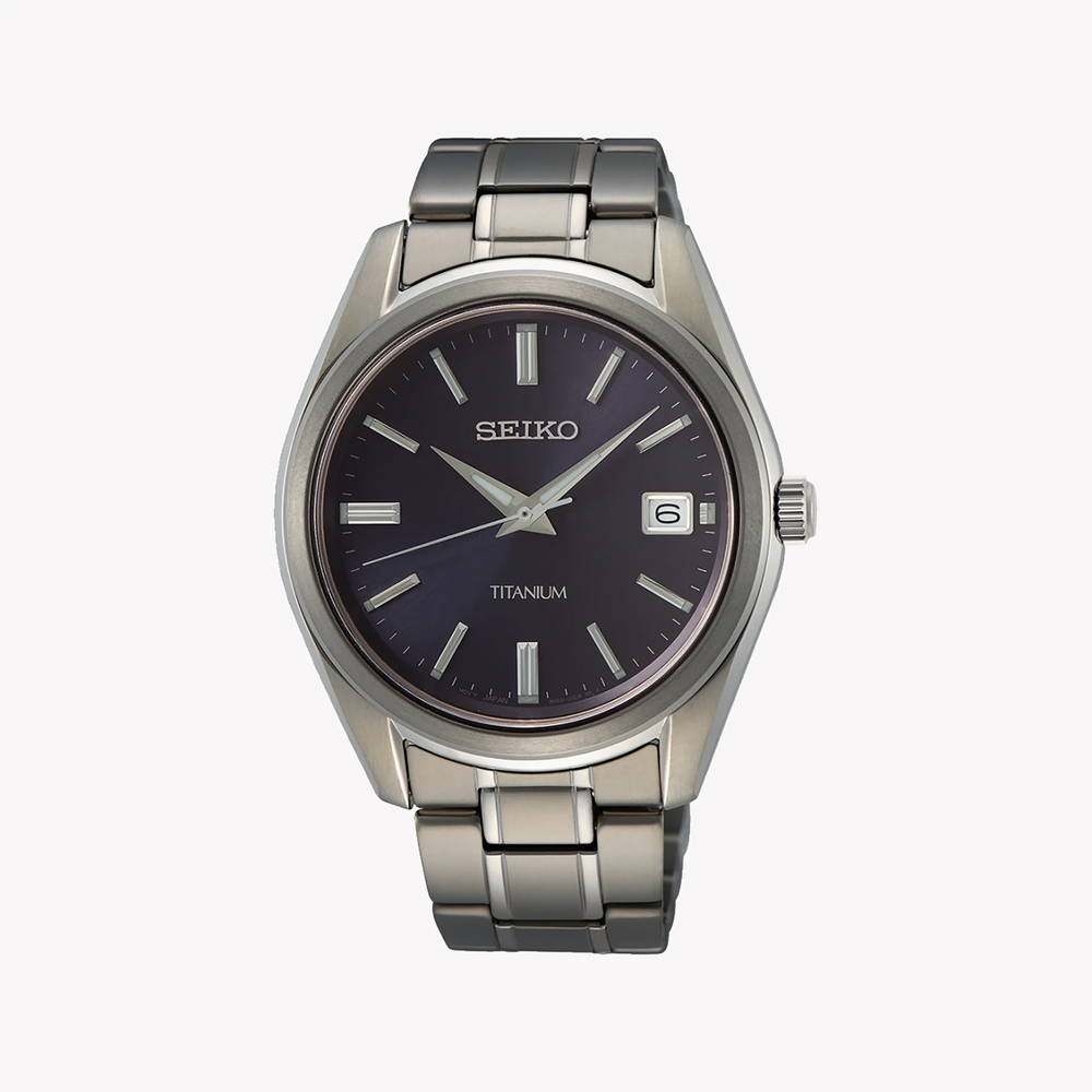 Seiko Men's Grey Stainless Steel Watch, Black Dial | Sur373p1 by i-watch