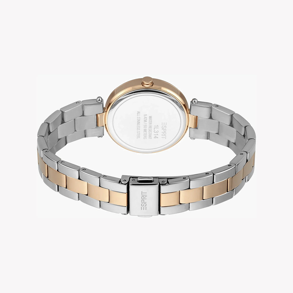 Esprit Women's Silver & Rose Gold Watch, Silver Dial | Es1l183m0085 by i-watch