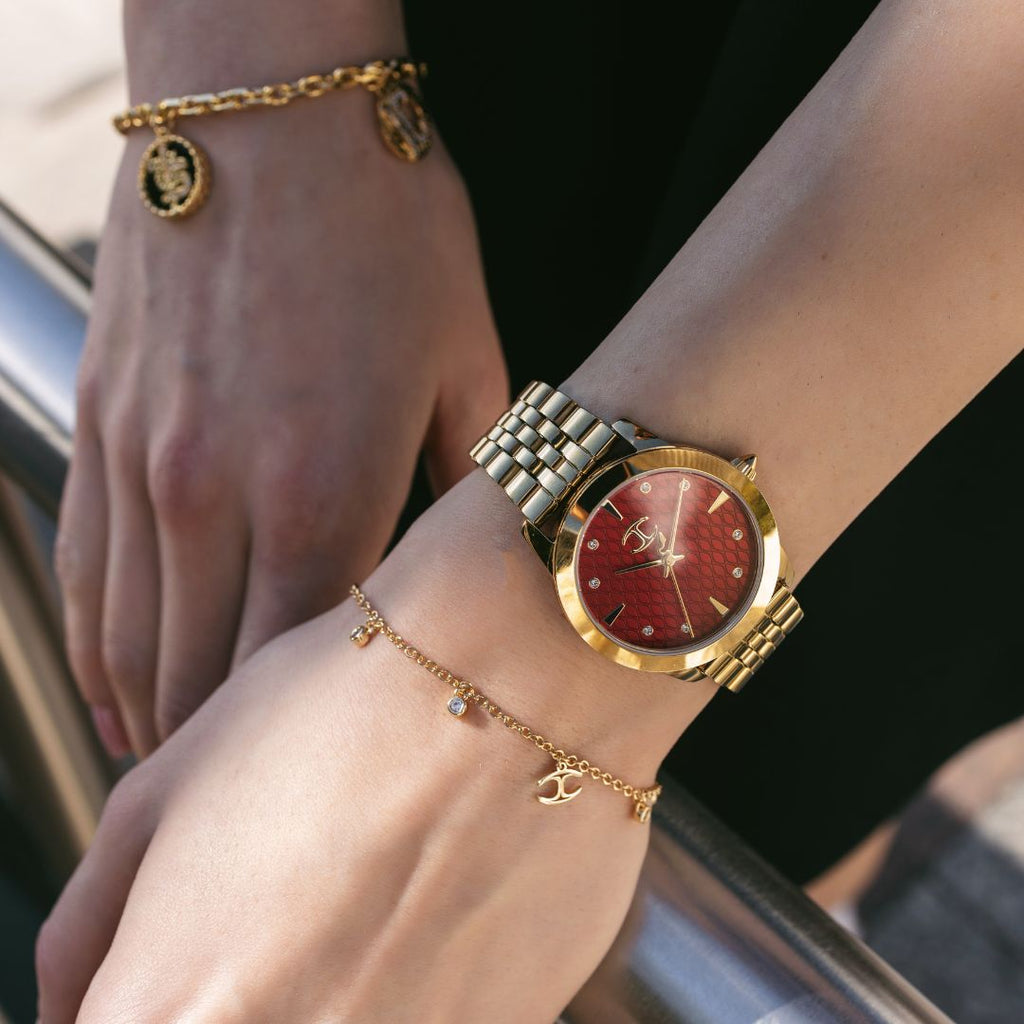 JUST CAVALLI Women's Watch with Silver & Gold Stainless Steel Case and Gold Stainless Steel Band-i-Watch-4