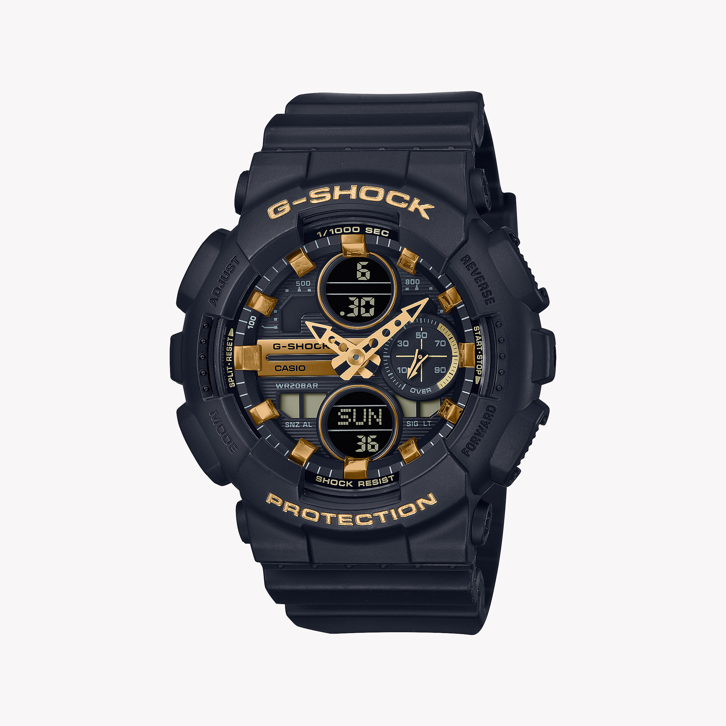 CASIO G-SHOCK GMA-S140M-1ADR ELEVATE - SPORTY CHIC RESIN WATCH with sleek black band and bold aesthetic