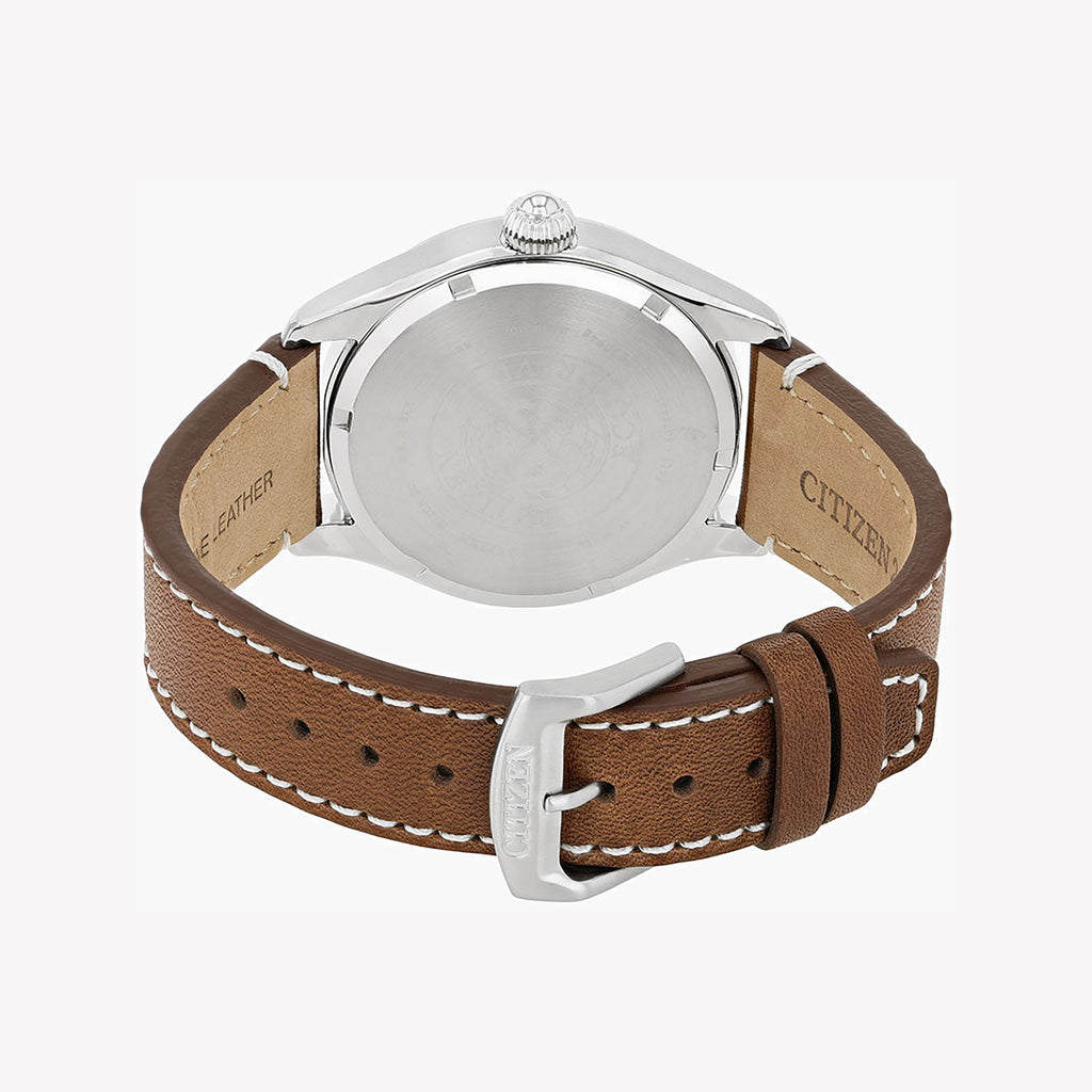 CITIZEN BM6838-33L - ELEGANT ECO-DRIVE MEN'S WATCH WITH LEATHER BAND & BLUE DIAL-i-Watch-3