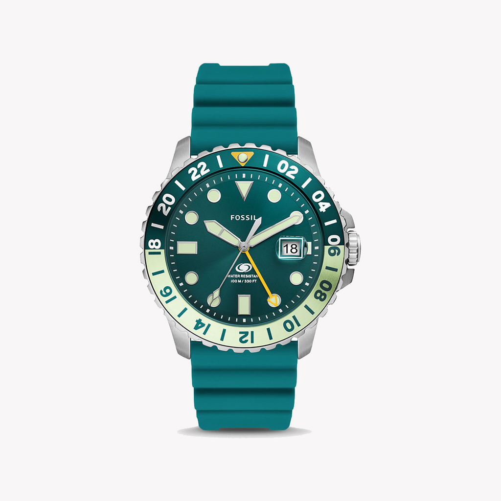 FOSSIL FS5992 TIMELESS ELEGANCE - MEN'S BLUE STAINLESS STEEL WATCH WITH SILICONE BAND