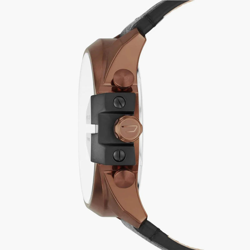 Diesel Men's Bronze Watch, Black Leather Band | Dz4459 by i-watch