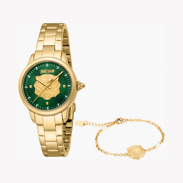 Just Cavalli Women's Gold Watch, Dark Green Dial | Jc1l334m0065 by i-watch