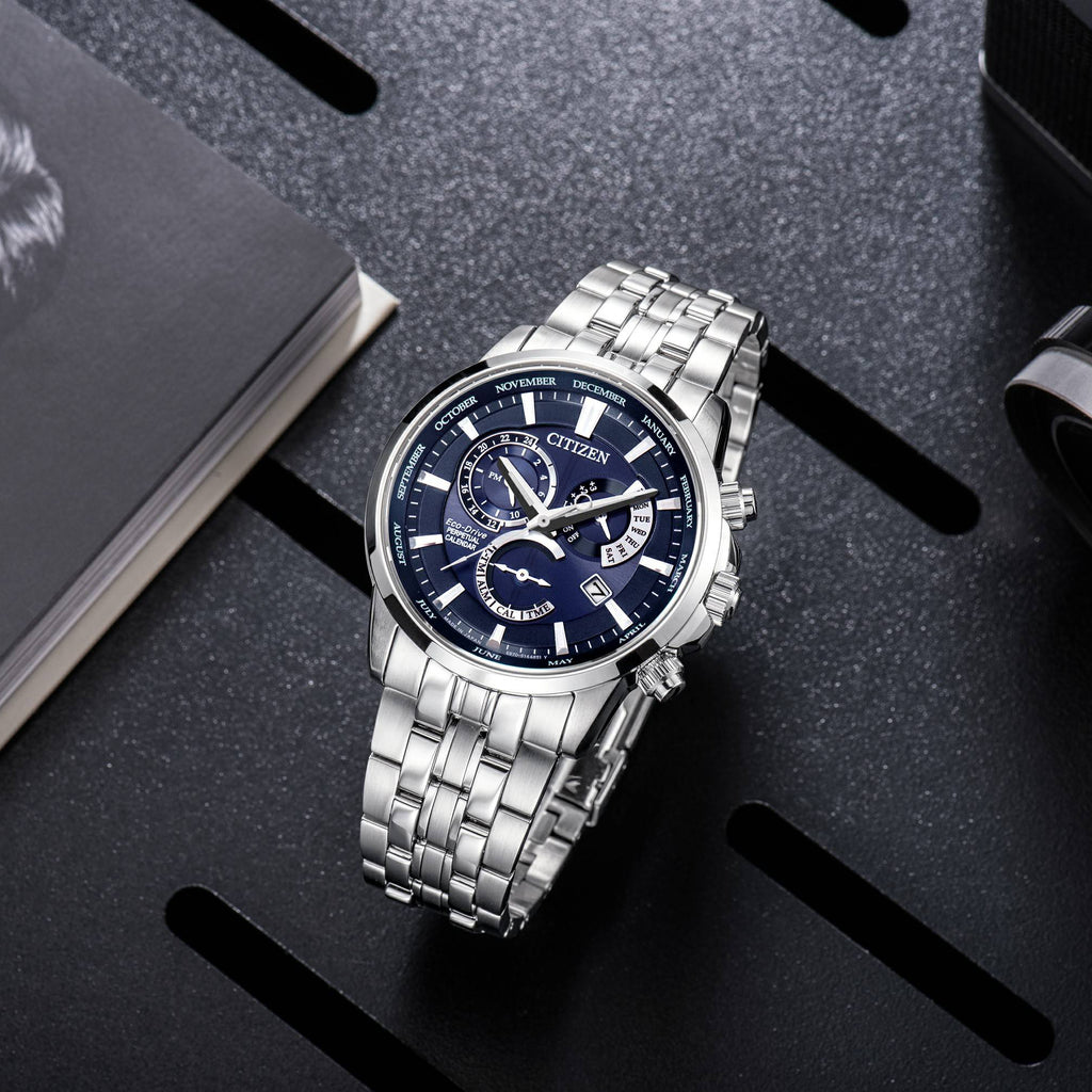 CITIZEN BL8140-80L - ELEGANTLY FUNCTIONAL MEN'S ECO-DRIVE TIMEPIECE WITH BLUE DIAL-i-Watch-4