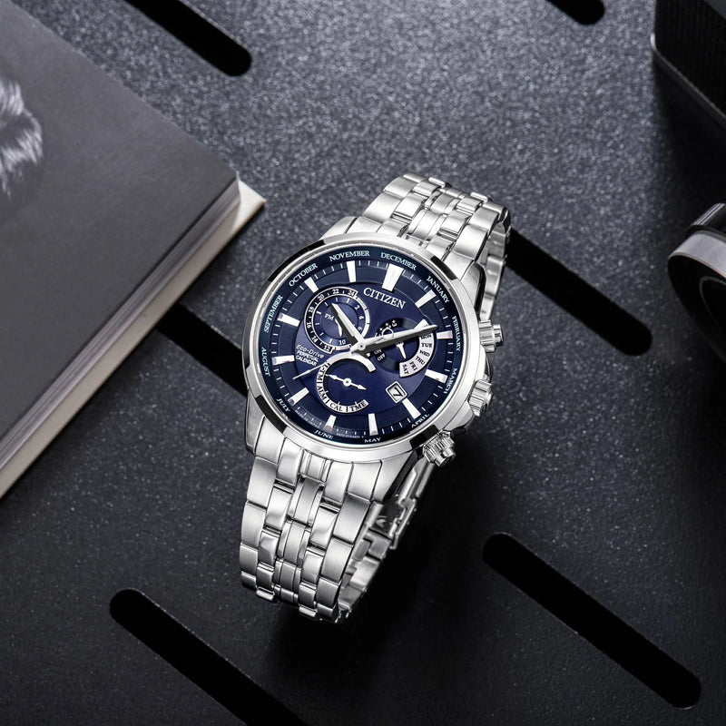 Citizen Bl8140-80l - Elegantly Functional Men's Eco-Drive Timepiece With Blue Dial by i-watch