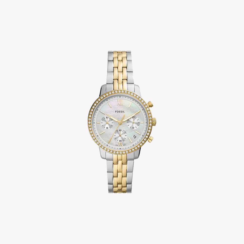 Fossil Women's Silver & Gold Watch, White Dial | Es5216 by i-watch