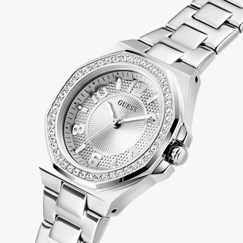 Guess Women's Silver Stainless Steel Watch, Silver Dial | Gw0877l1 by i-watch