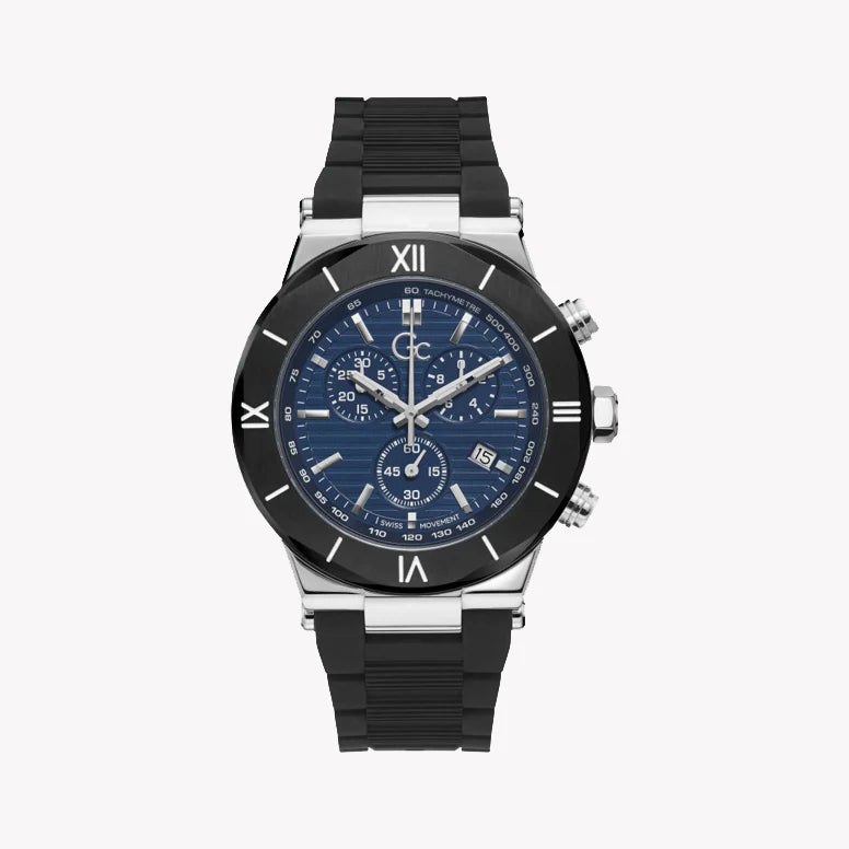 Guess Men's Silver Watch, Blue Dial | Y69002g7mf by i-watch