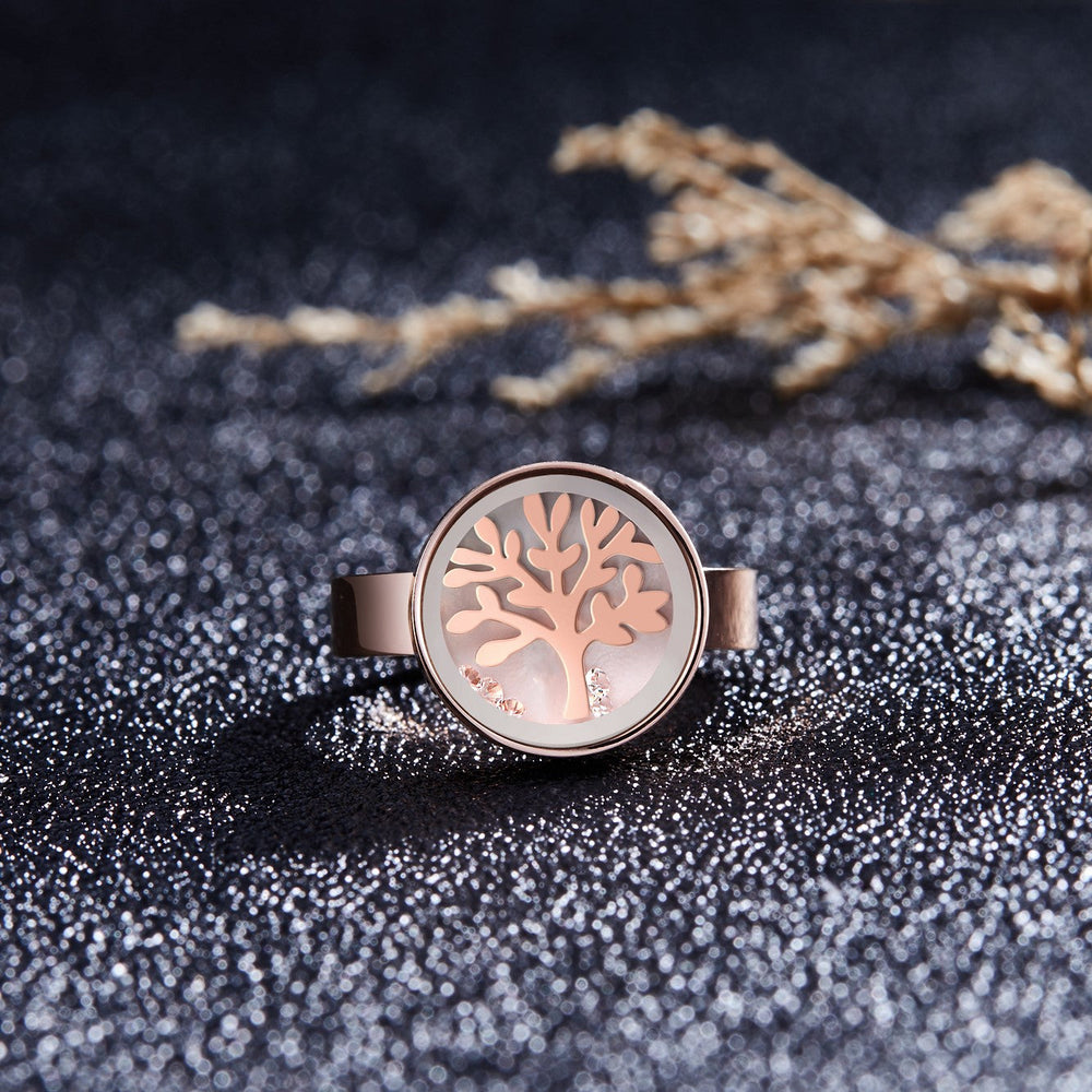 Zink Women's Rose Gold Stainless Steel Ring | Zfrg001rgt