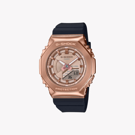 CASIO G-SHOCK GM-S2100PG-1A4 G-SHOCK OAK COMPACT RECOUVERT DE MÉTAL - SÉRIE OR ROSE Montre pour femme