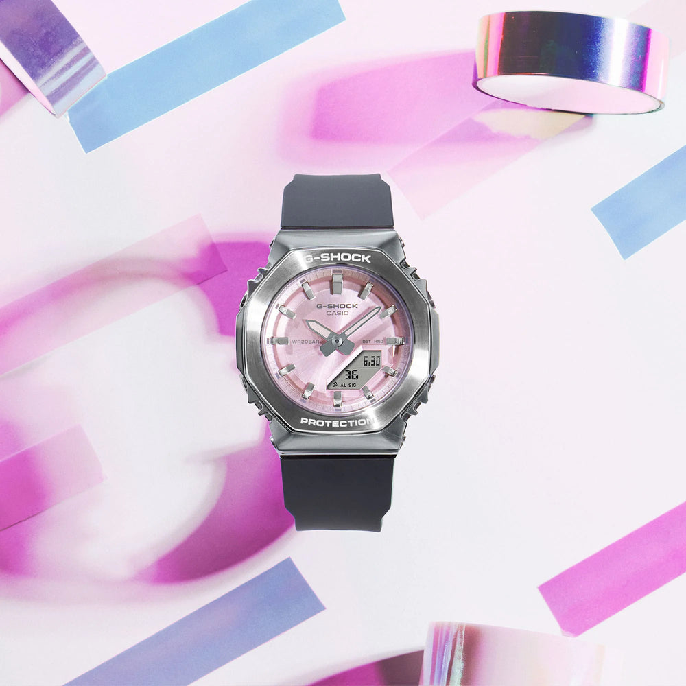 G-Shock Women's Pink Dial Watch, Stainless Steel | Gm-S2110-4aer by i-watch