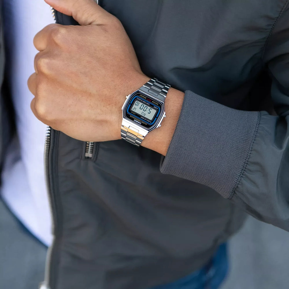 Casio Unisex Resin & Metal Watch, Silver Dial | A164wa-1ves by i-watch