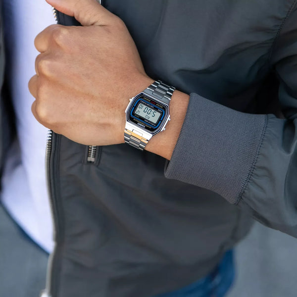 Casio Unisex Resin & Metal Watch, Silver Dial | A164wa-1ves by i-watch