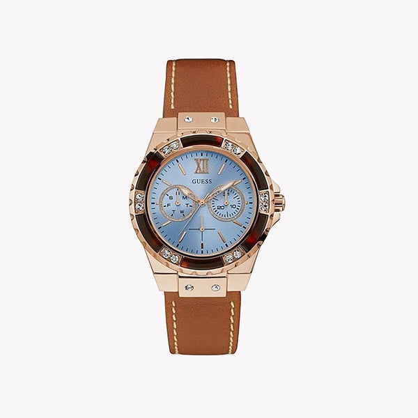 Chic Allure Women's Rose Gold Watch, Blue Dial | Guess W0775l7 by i-watch