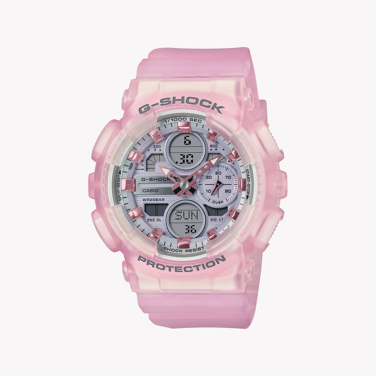 CASIO G-SHOCK GMA-S140NP-4ADR PINK ADVENTURE - COMPACT SPORTY WOMEN'S WATCH with vibrant pink resin band and versatile functionality