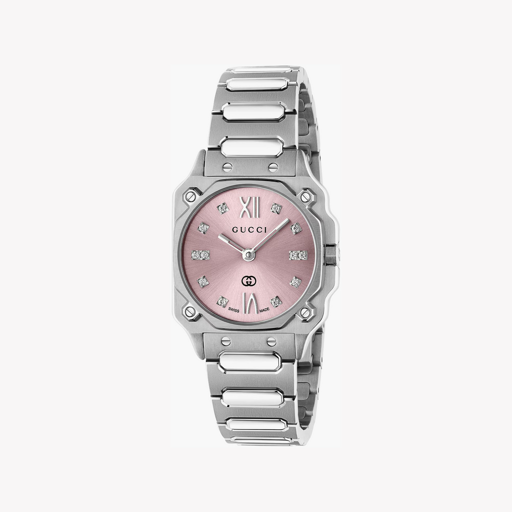 GUCCI YA166501 Watch: Chic Sophistication in Pink and Silver-i-Watch
