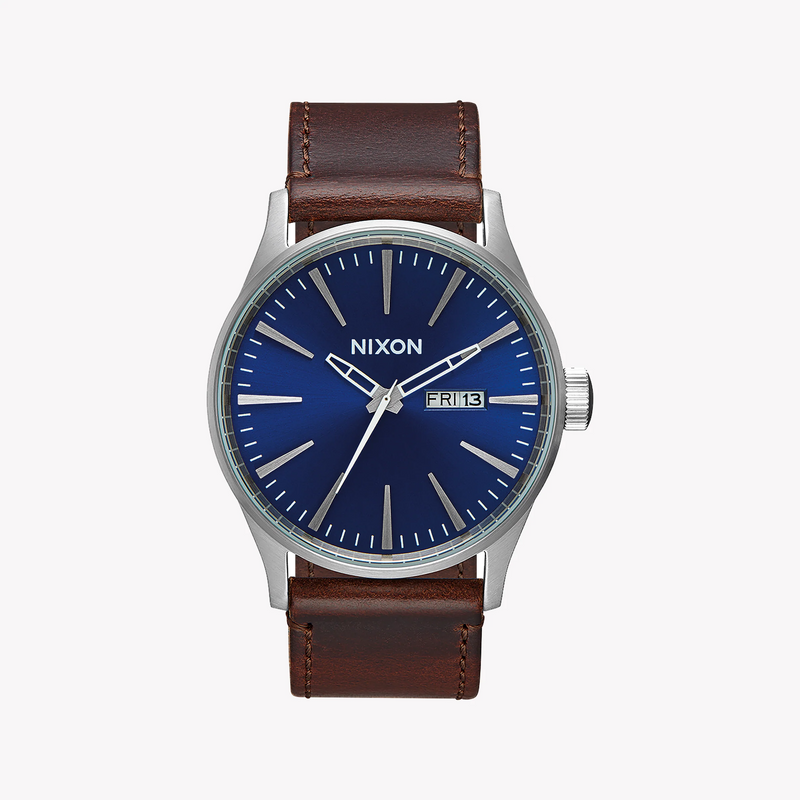 Nixon Men's Brown Leather Watch, Blue Dial | A105-1524 by i-watch