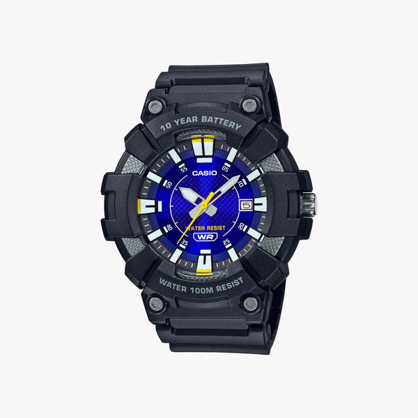 Casio Men's Black Resin Watch, Blue Dial | Mw-610h-2av by i-watch