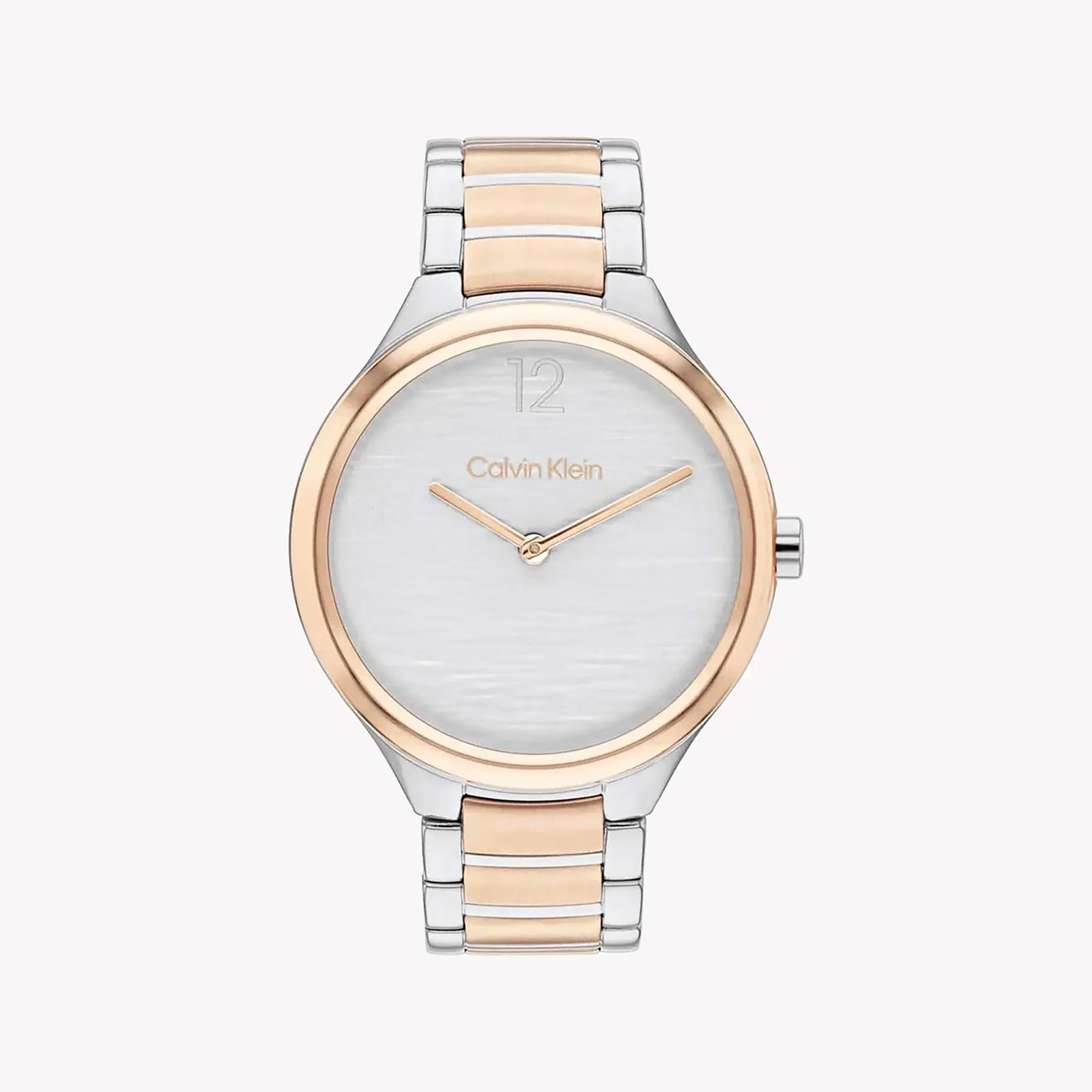 Ck Calvin Klein Women's Silver/Rose Gold Watch, Silver Dial | 25100049 by i-watch